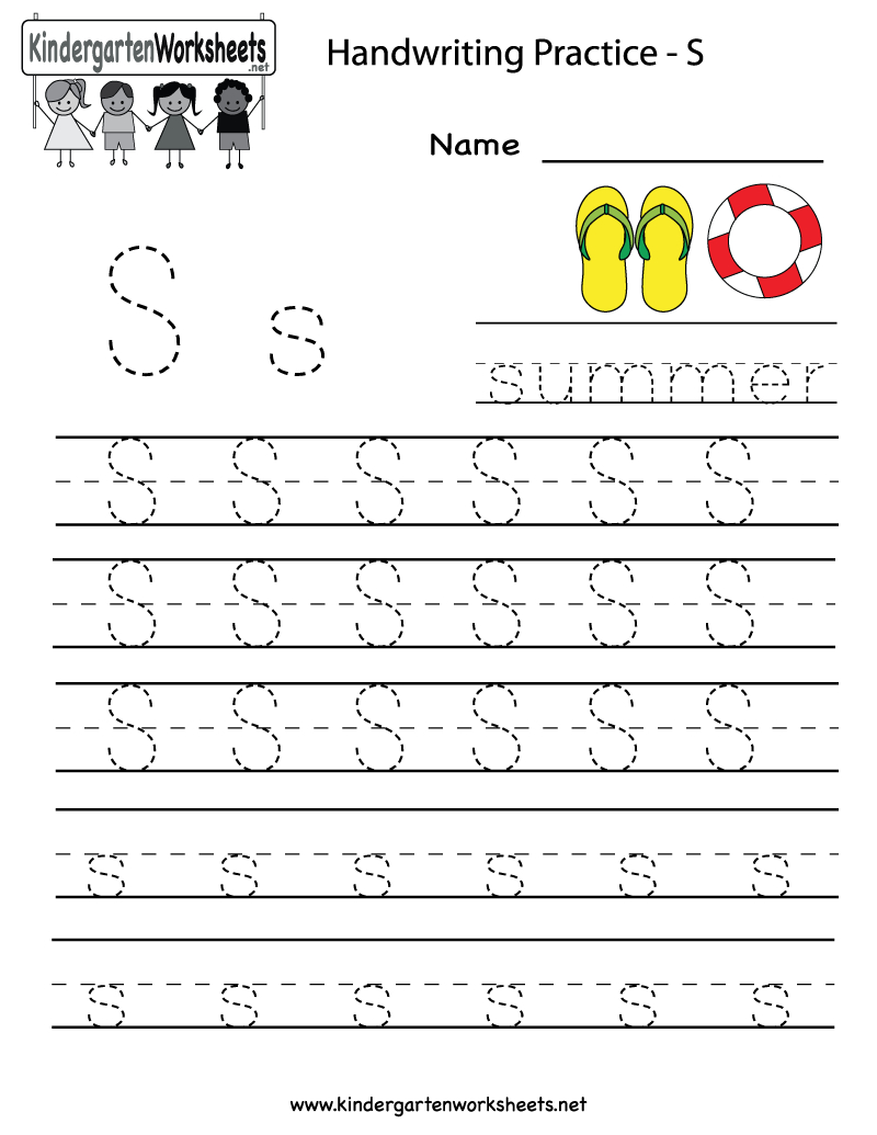 Kindergarten Letter S Writing Practice Worksheet Printable | G - Free ...