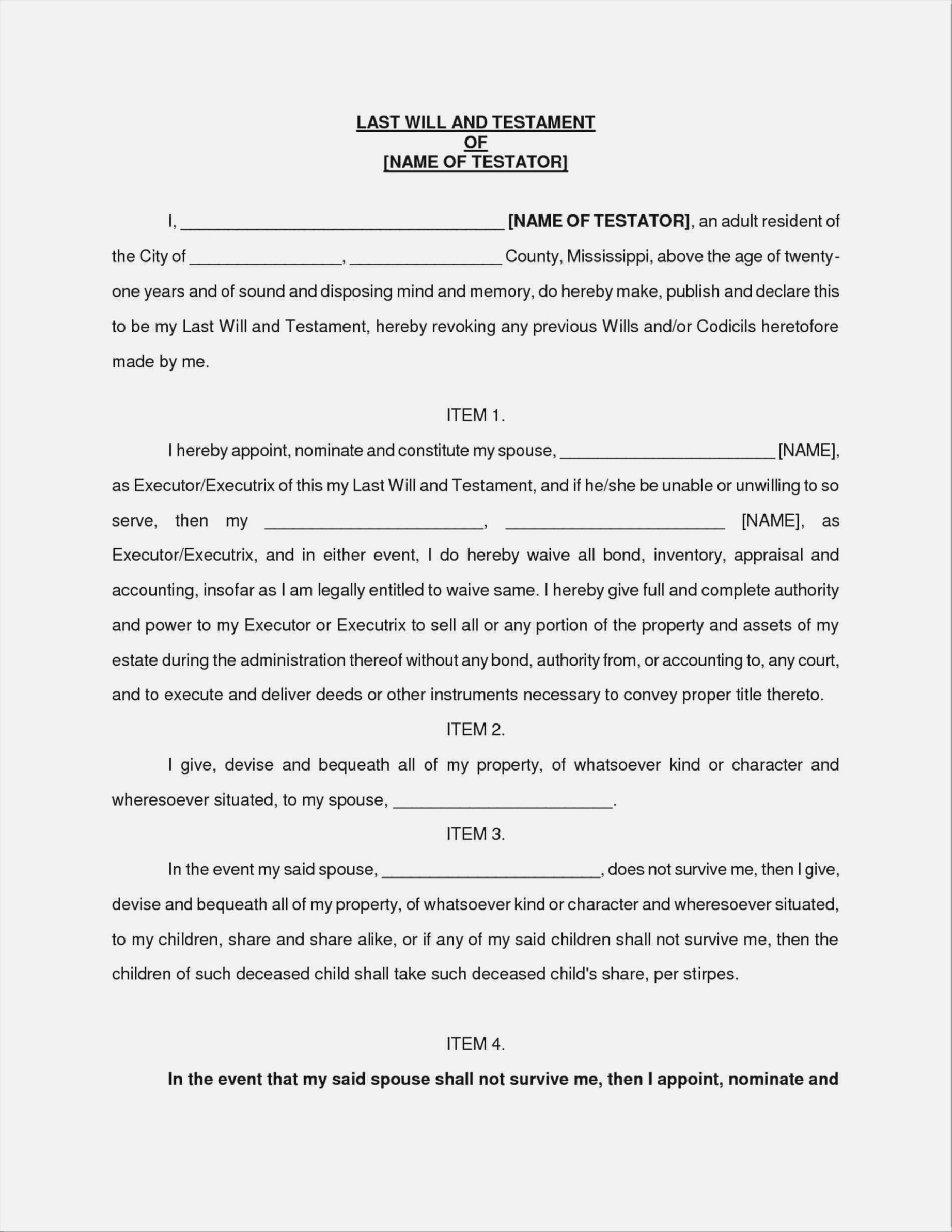 Blank Printable Last Will And Testament Forms Printable Forms Free Online