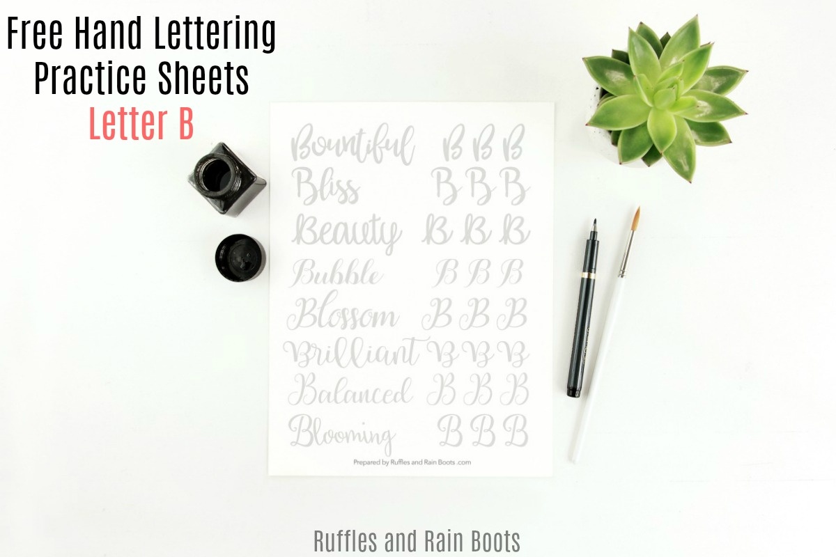 Letter B Modern Calligraphy Practice Sheets - Modern Calligraphy Practice Sheets Printable Free