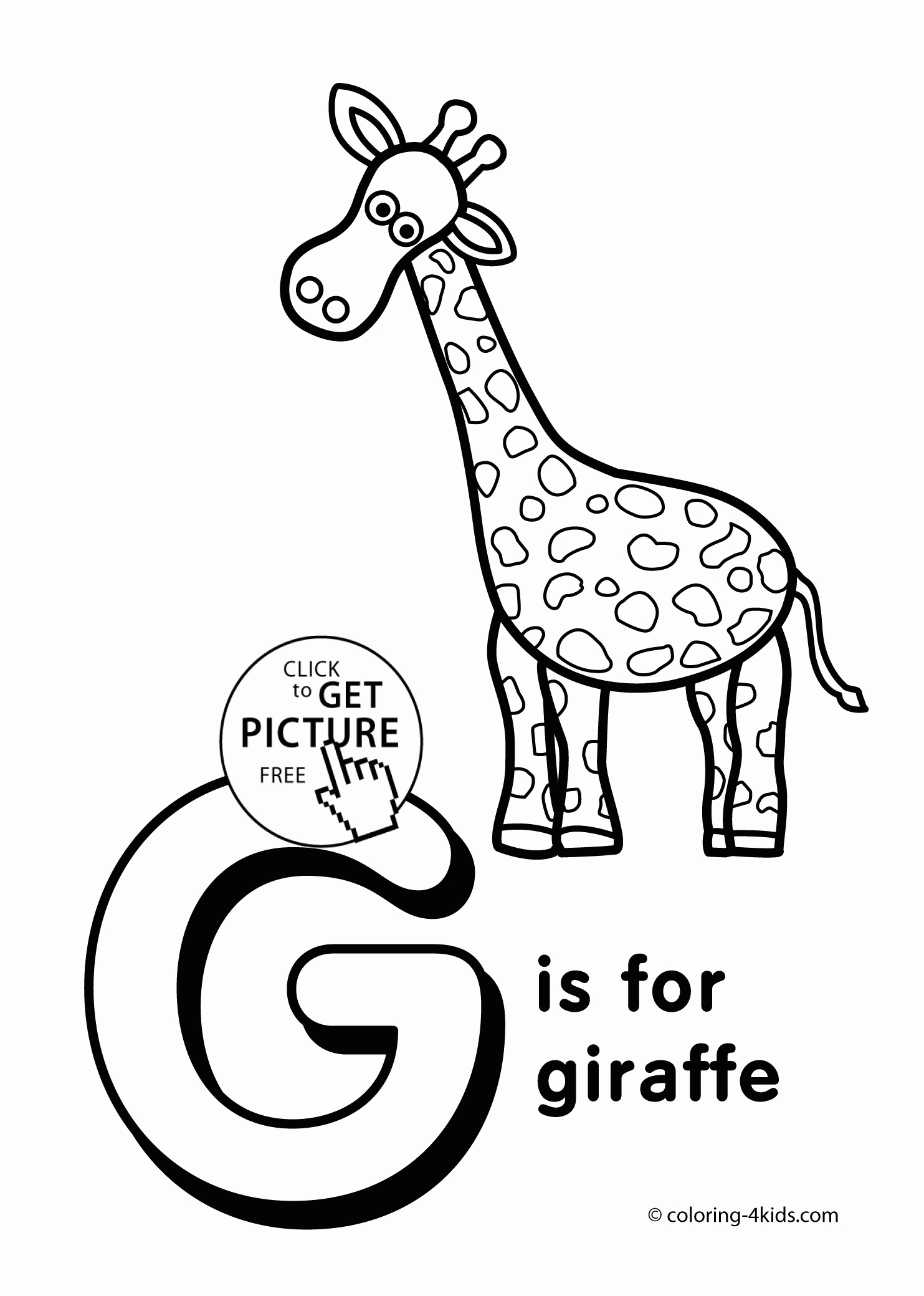 Letter G Coloring Pages Of Alphabet (G Letter Words) For Kids - Free Printable Letter G Coloring Pages