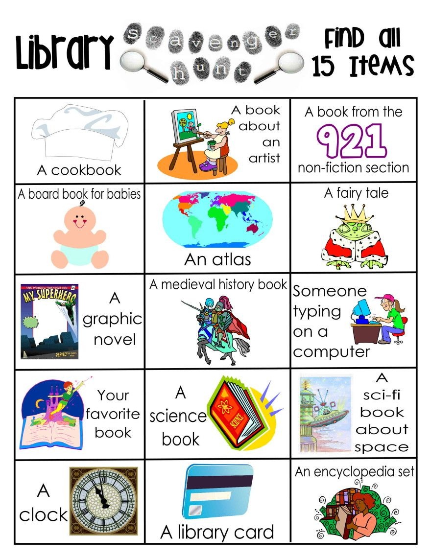 Printable Library Worksheets