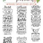 Love   Bible Journaling Printable Templates, Illustrated Christian   Free Printable Bible Bookmarks Templates