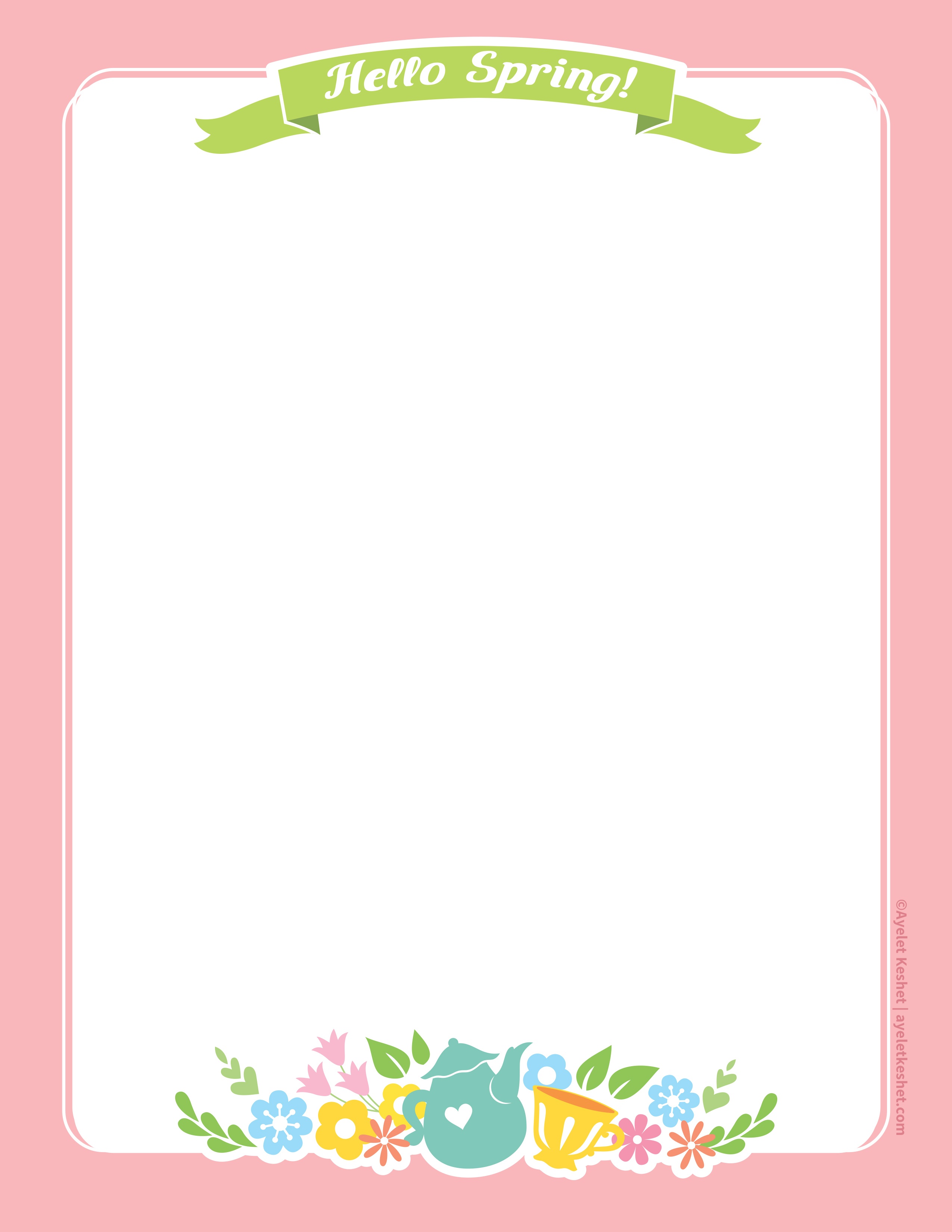 Lovely Free Printable Stationery Paper For Spring - Ayelet Keshet - Free Printable Stationery