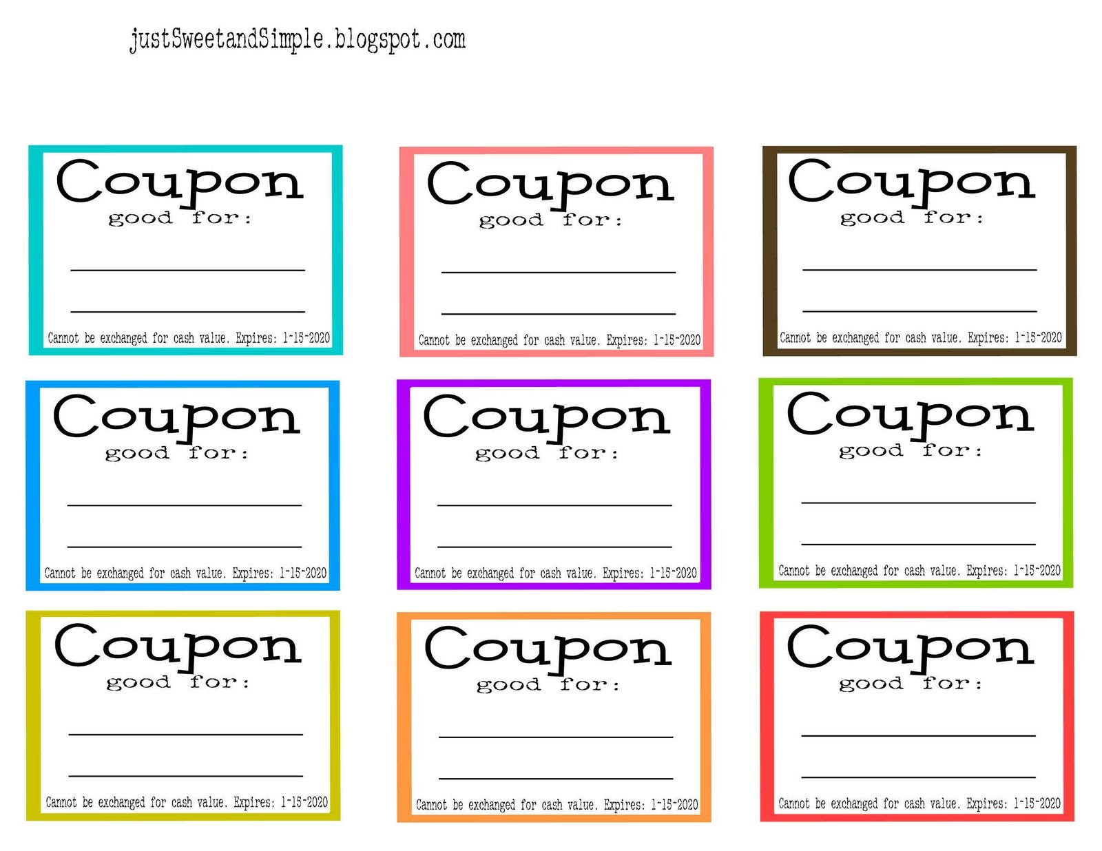 Template For Coupon Book Free Sample Coupons