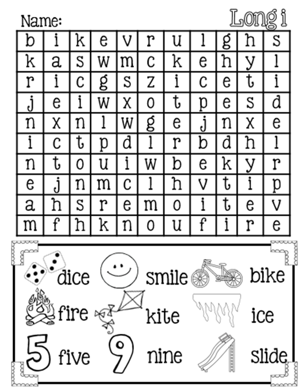 Magic E Long I Word Search {Free} | Elementary Classroom | Magic E - 2Nd Grade Word Search Free Printable