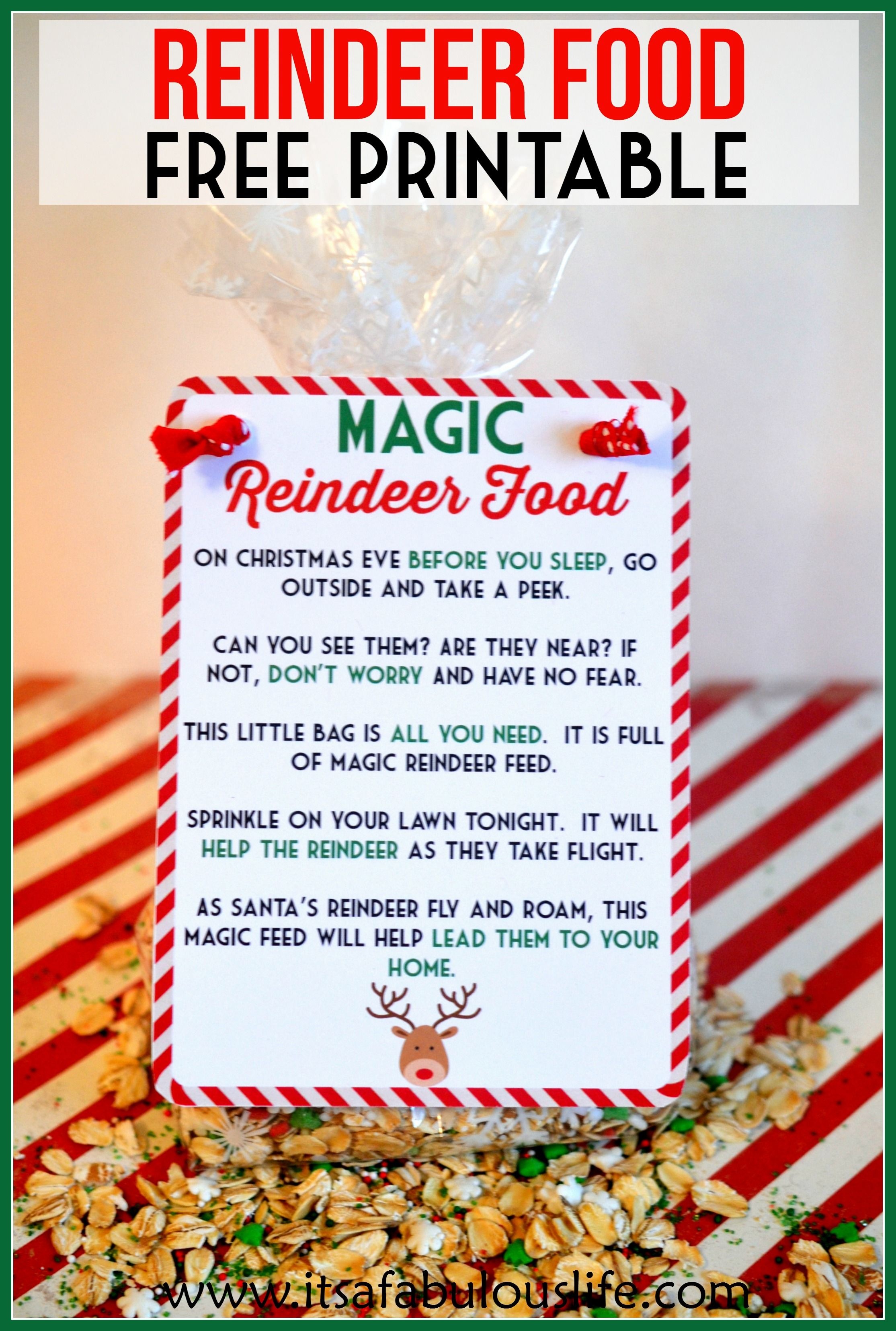 Magic Reindeer Food Poem &amp;amp; Free Printable - It&amp;#039;s A Fabulous Life - Reindeer Food Poem Free Printable