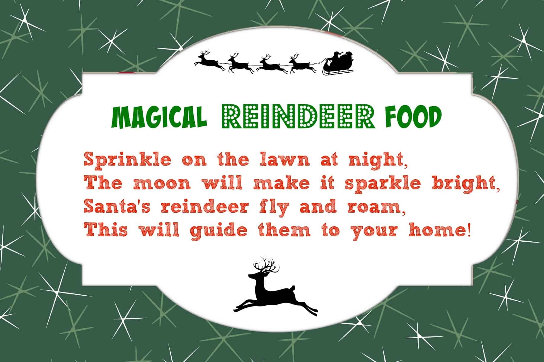 Magical Reindeer Food Recipe + Free Printable Poem Tag | Mama Cheaps - Reindeer Food Poem Free Printable