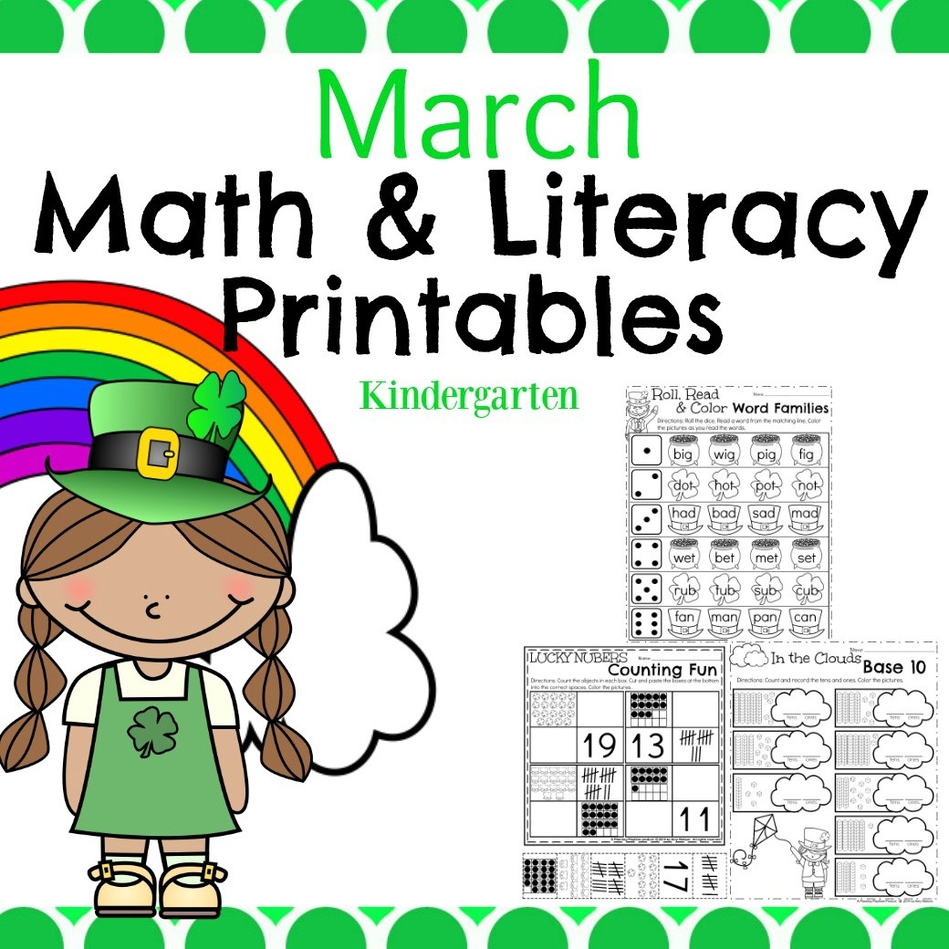 March Kindergarten Worksheets - Planning Playtime - Free Printable March Activities