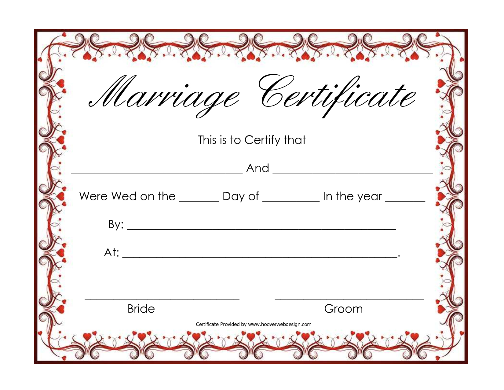 Fake Marriage Certificate Printable Free | Free Printable A to Z