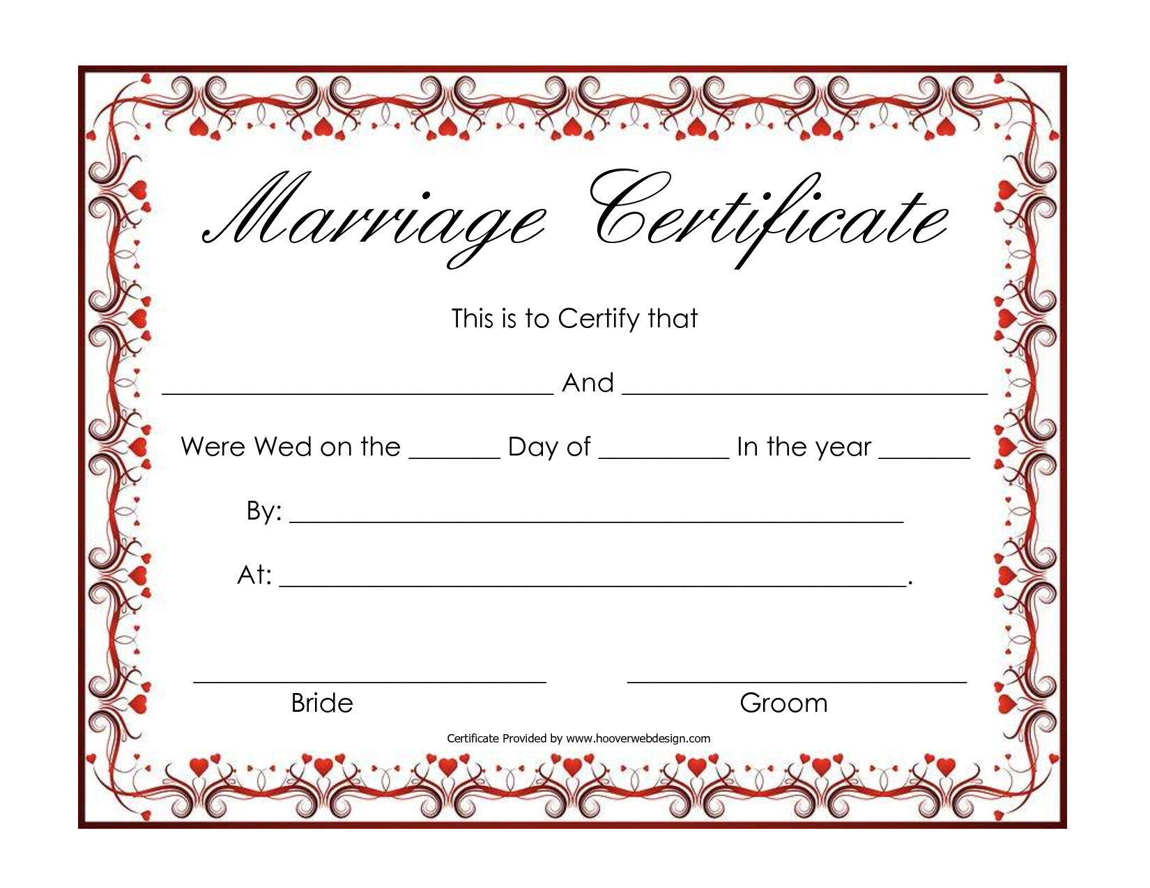 Fake Marriage Certificate Printable Free Free Printable A to Z