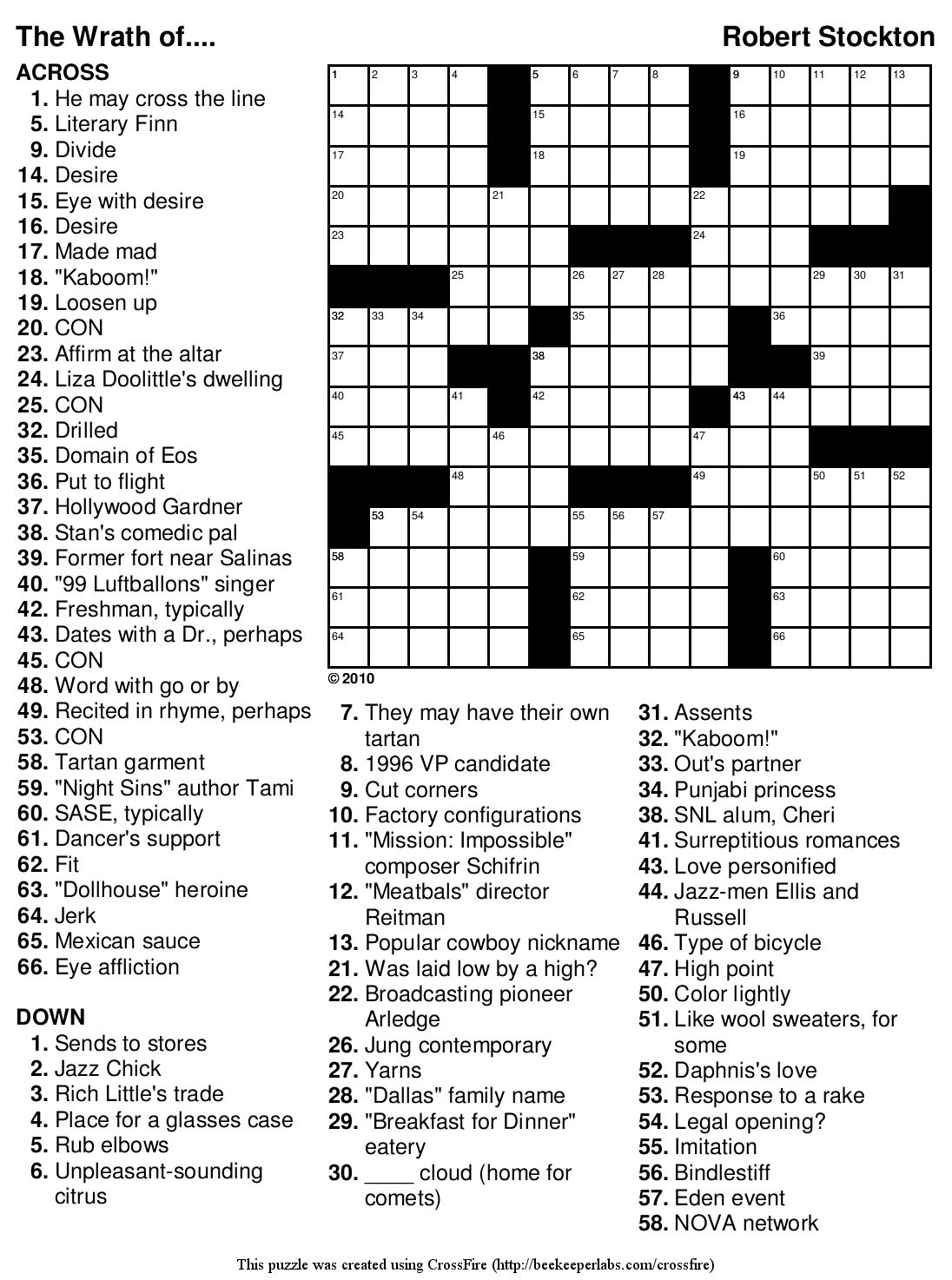 free crossword puzzle maker to print