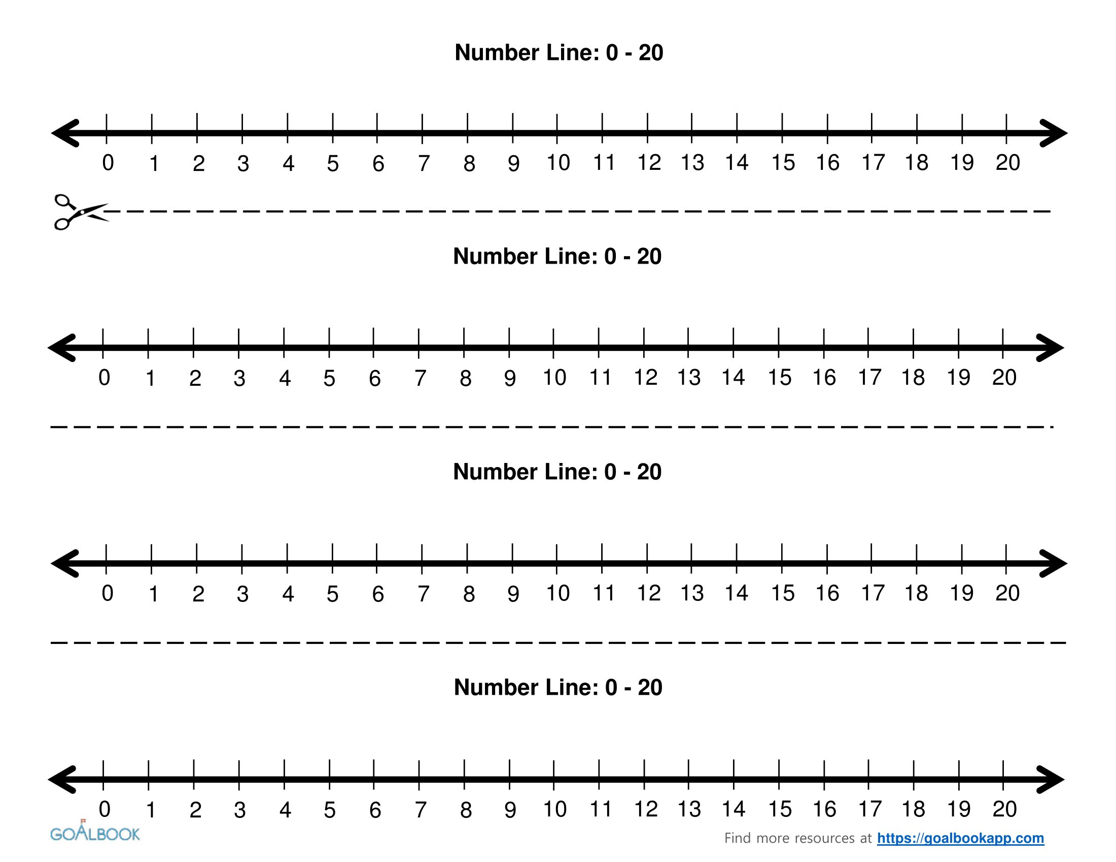 Math : Number Lines To 20 Number Lines To 20 Interactive. Printable - Free Printable Number Line 0 20