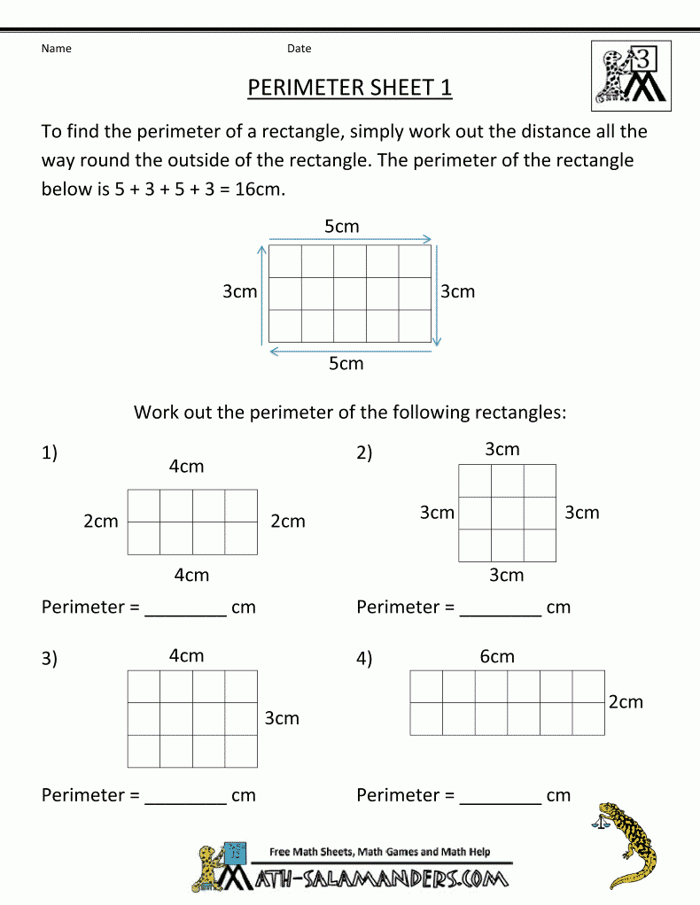 Math Salamanders - 3Rd Grade Perimeter Worksheets | Math For Third - Free Printable Perimeter Worksheets 3Rd Grade