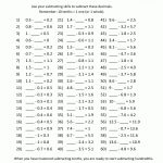 Math Worksheets Decimals Subtraction   Free Printable Multiplication Worksheets For 5Th Grade