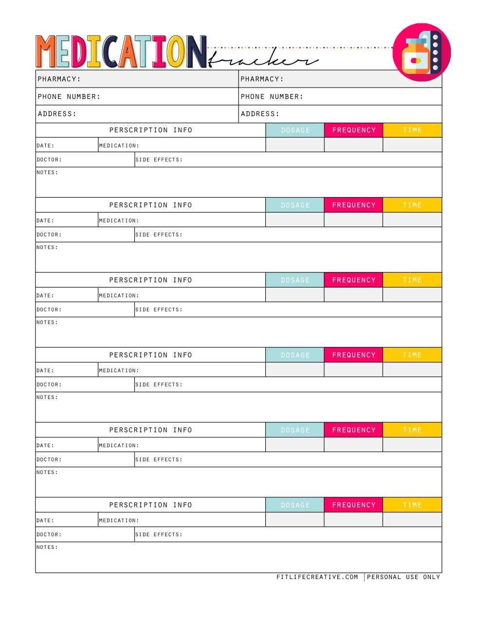 Medication Tracker Planner Printable | Planner Ideas | Printable - Free Printable Prescription Coupons