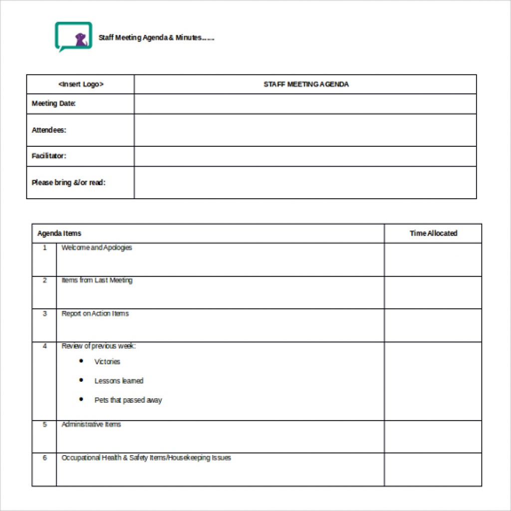 Corporate Meeting Minutes Template Free