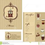 Menu And Business Card Template Design   Coffee Stock Vector   Design A Menu For Free Printable