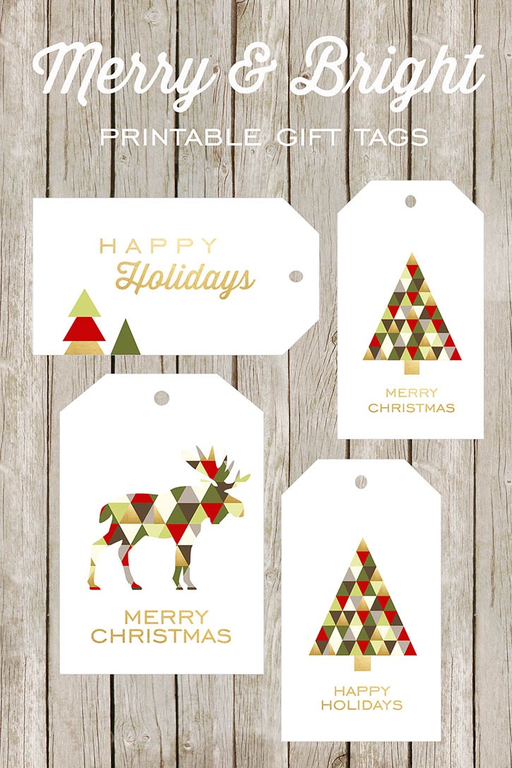 Merry And Bright Printable Gift Tags - Free Printable Christmas Gift Tags