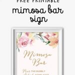Mimosa Bar Free Watercolor Flowers Printable | Bridal Party | Style   Free Printable Bachelorette Signs