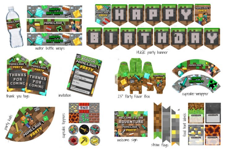 Free Printable Minecraft Cupcake Toppers And Wrappers
