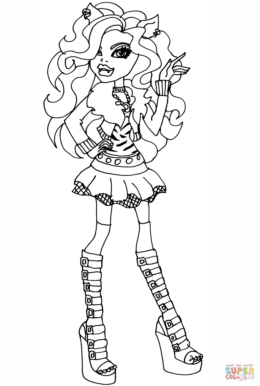 Monster High Clawdeen Wolf Coloring Page | Free Printable Coloring Pages - Monster High Free Printable Pictures