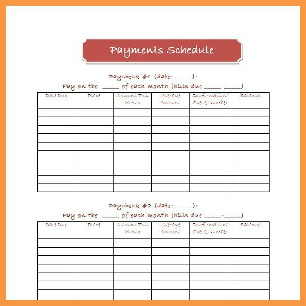 Monthly Bill Payment Schedule Template | Budgeting / Couponing - Free Printable Bill Payment Schedule
