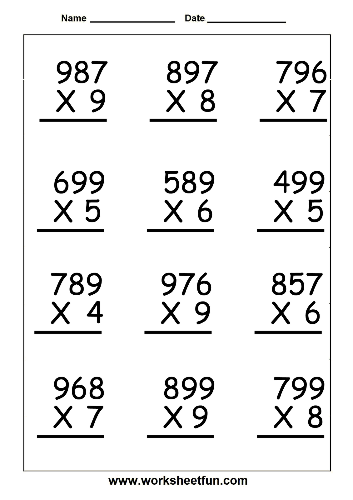 Multiplication Worksheets For 5Th Grade | Worksheetfun - Free - Free Printable Multiplication Worksheets For 5Th Grade