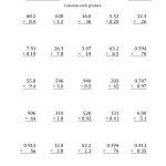 Multiplying 3 Digit2 Digit Numbers With Various Decimal Places (A)   Free Printable Multiplying Decimals Worksheets