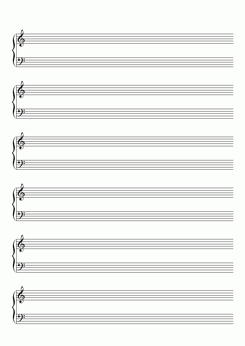 Music Note Template. Treble Clef Clip Art At Clker Com Vector Clip - Free Printable Blank Sheet Music
