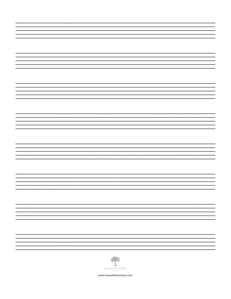 Music Staff Paper Template. Blank Grand Staffs. Staff Templates - Free