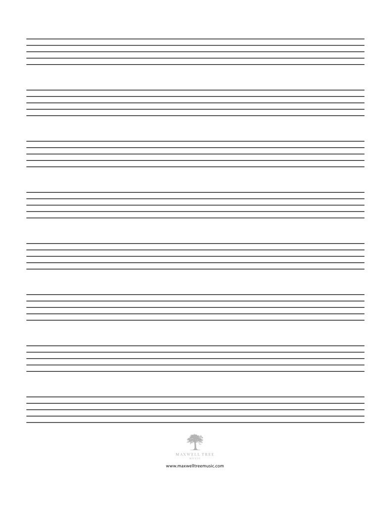 Music Staff Paper Template. Blank Grand Staffs. Staff Templates - Free Printable Staff Paper