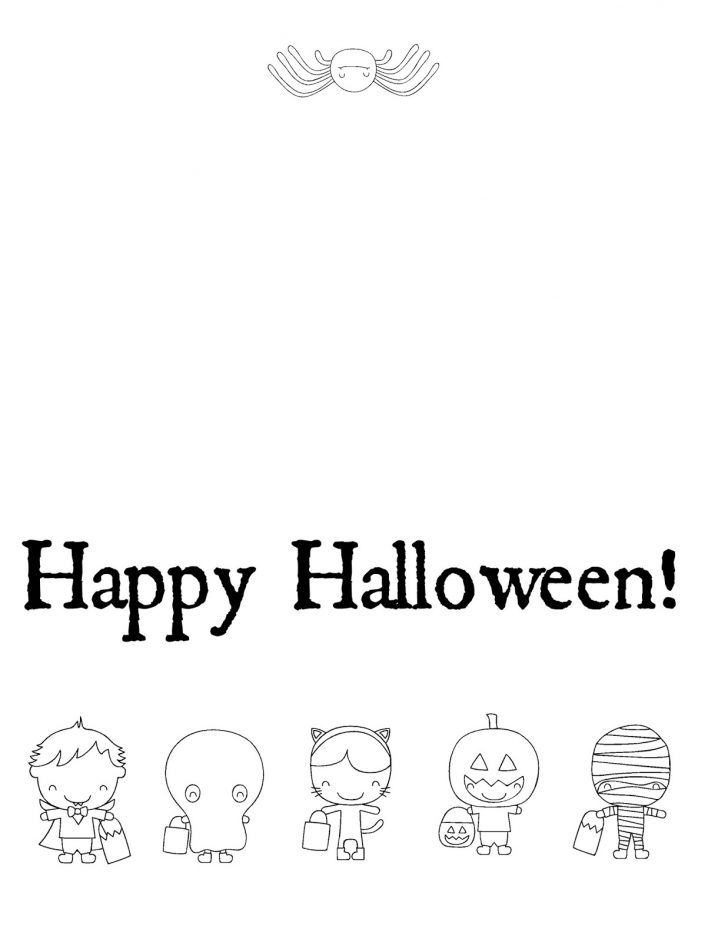 Printable Halloween Cards To Color For Free