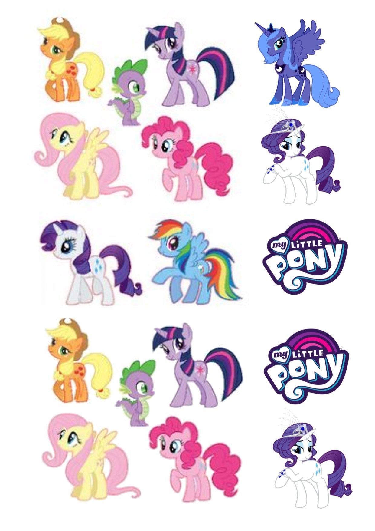 My Little Pony Stand Up Cupcake Toppers - Free Printable My Little Pony Cupcake Toppers