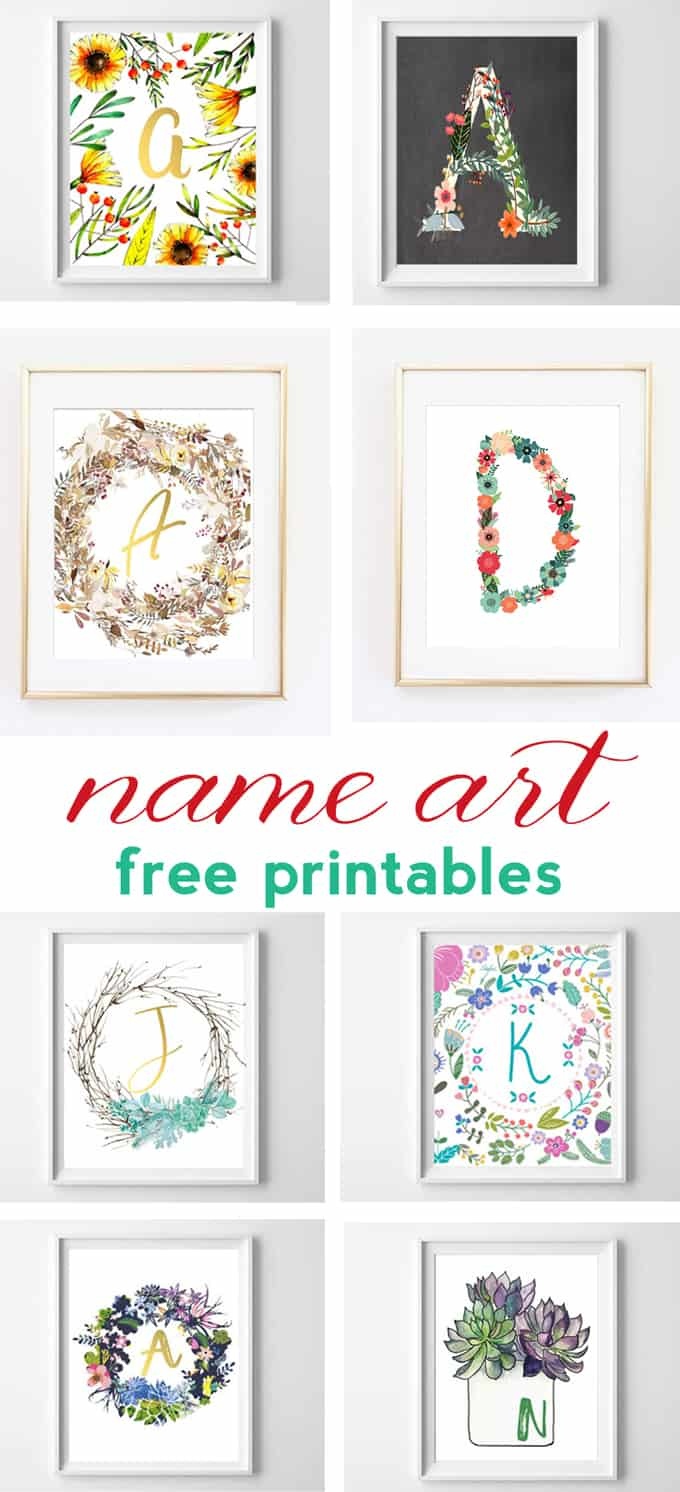 Name Art And Alphabet Printables {Free Printable Art} - Free Printable Decor