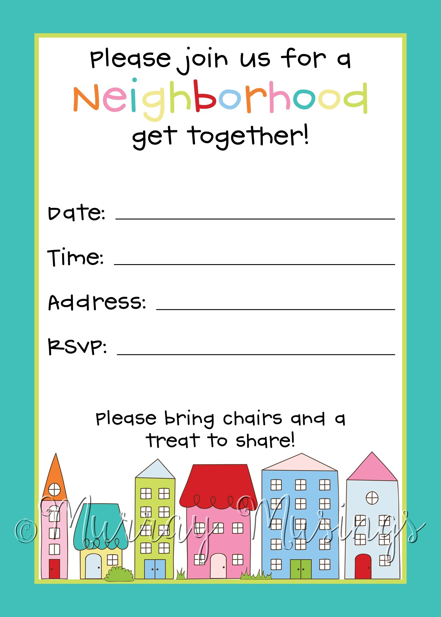 Neighborhood Block Party Invitation #freeprintable | Free Printables - Free Printable Flyers For Parties