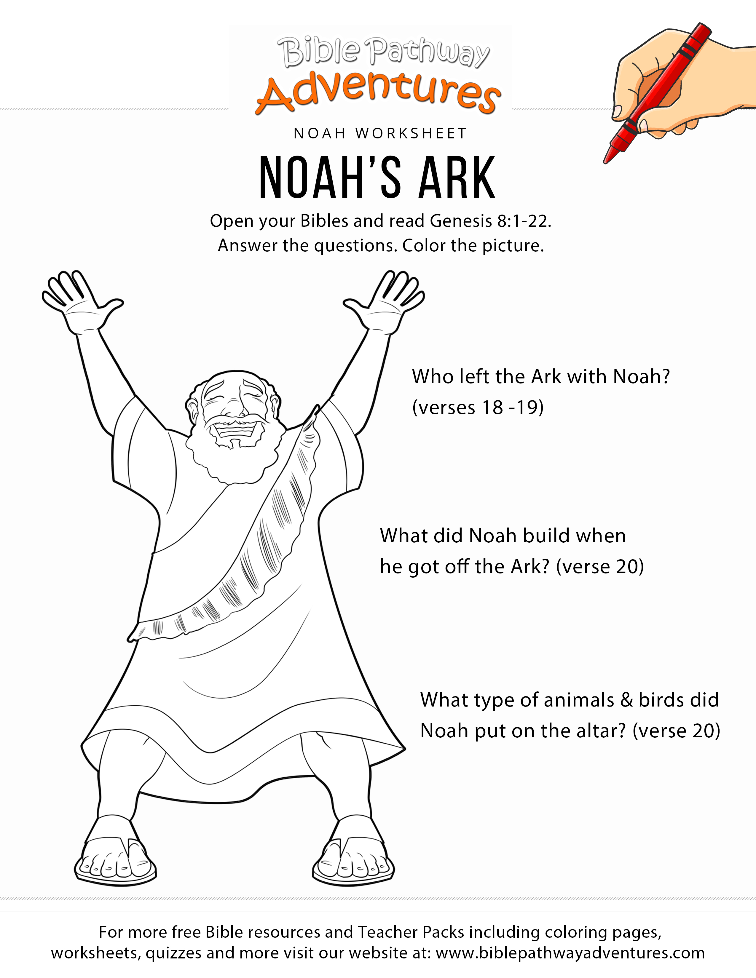 Noah&amp;#039;s Ark Worksheet And Coloring Page | Bible Study For Kids - Free Printable Children&amp;#039;s Bible Lessons Worksheets