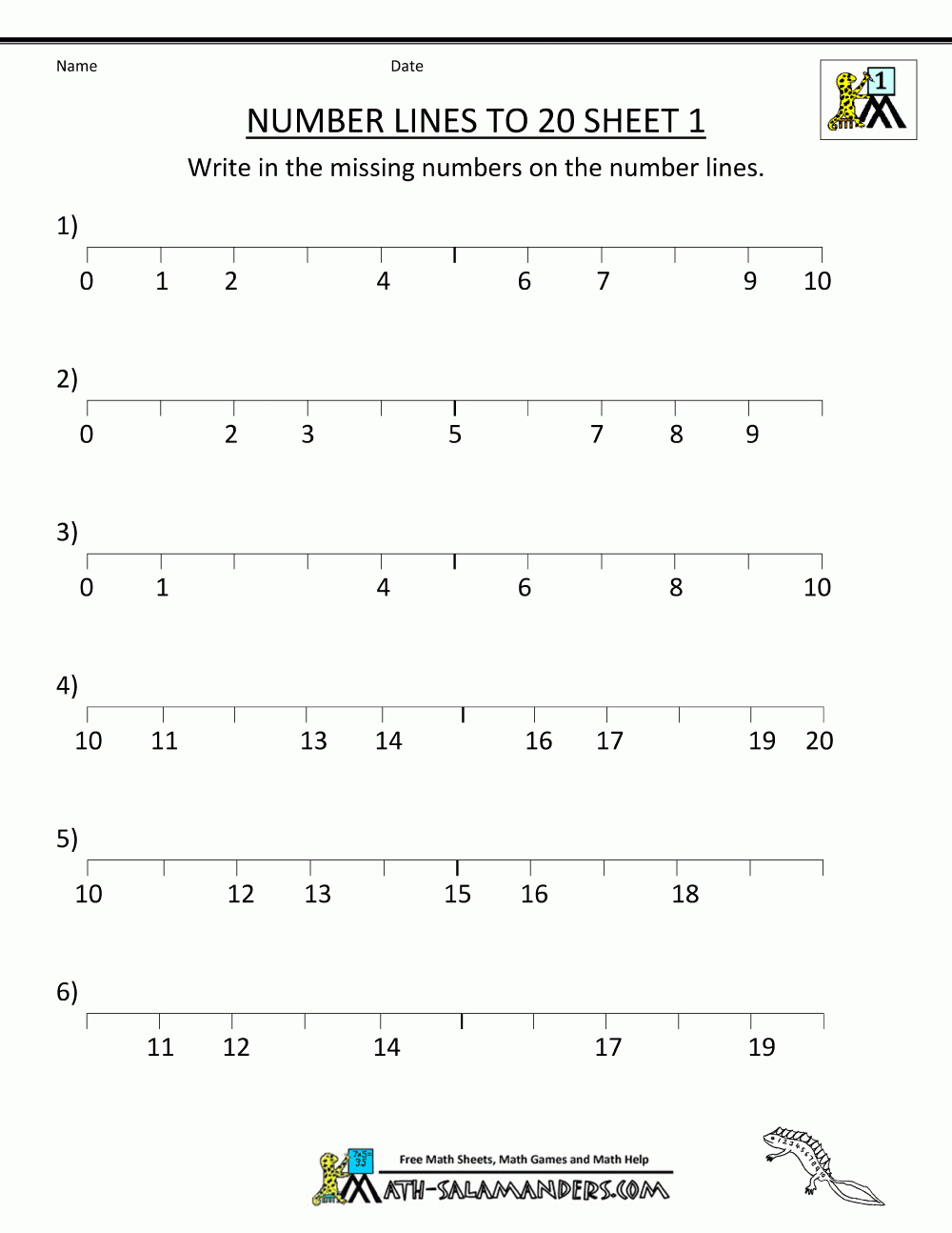 Number Line To 20 - Free Printable Number Line 0 20