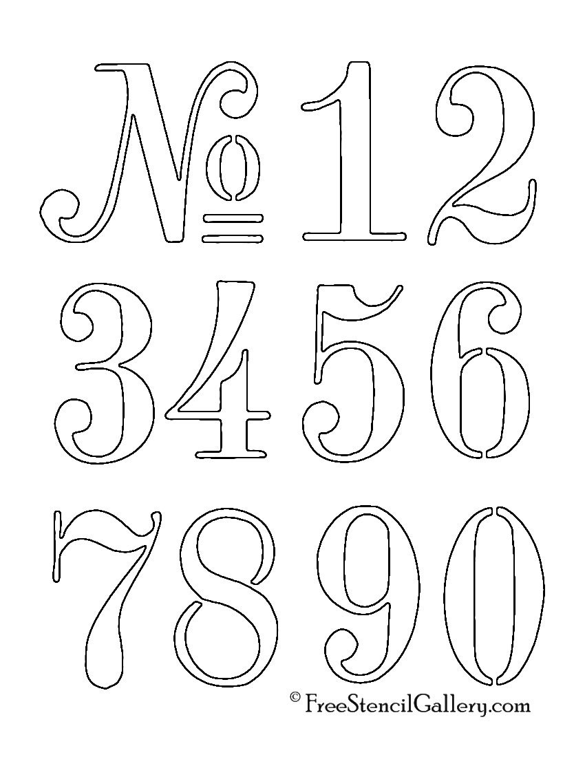 Numbers Stencil… | A &amp;amp; 1 | Stencils, Stencil Font, Lettering - Free Printable Number Stencils