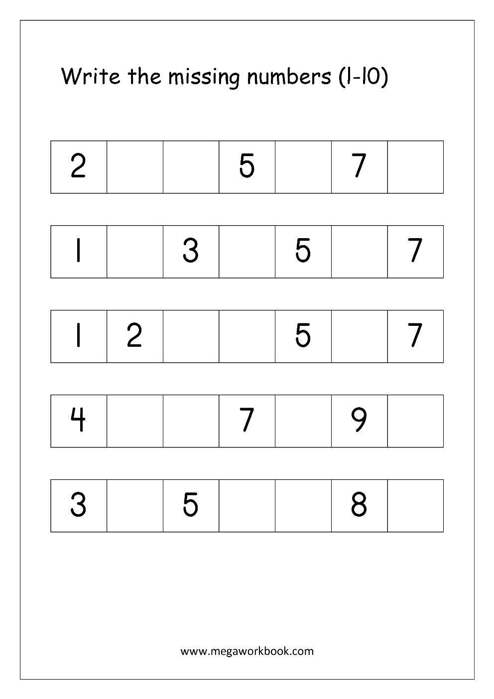 Ordering Numbers Worksheets, Missing Numbers, What Comes Before And - Free Printable Missing Number Worksheets