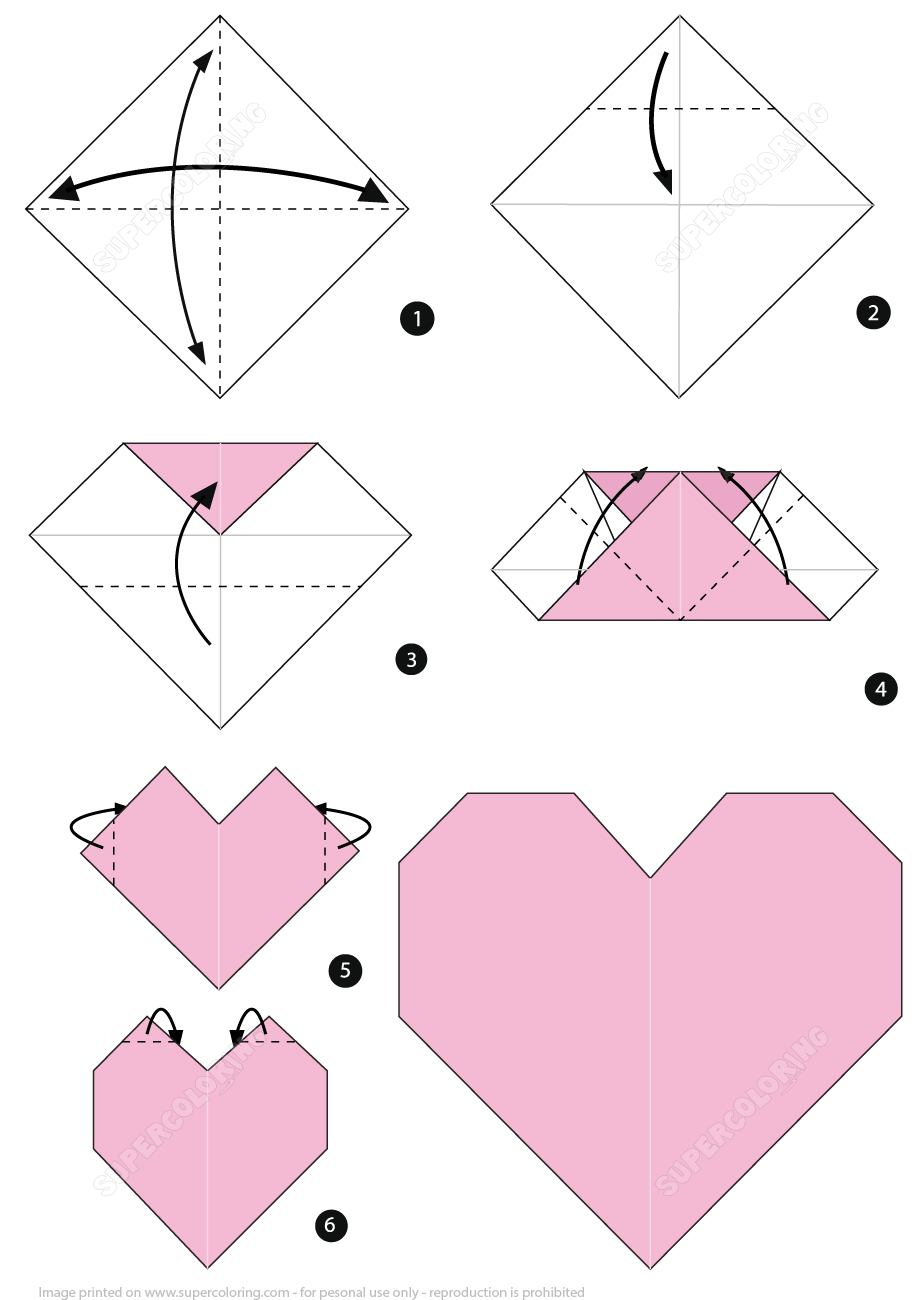 Origami Heart Instructions From Origami (Paper Folding) Category - Free Easy Origami Instructions Printable