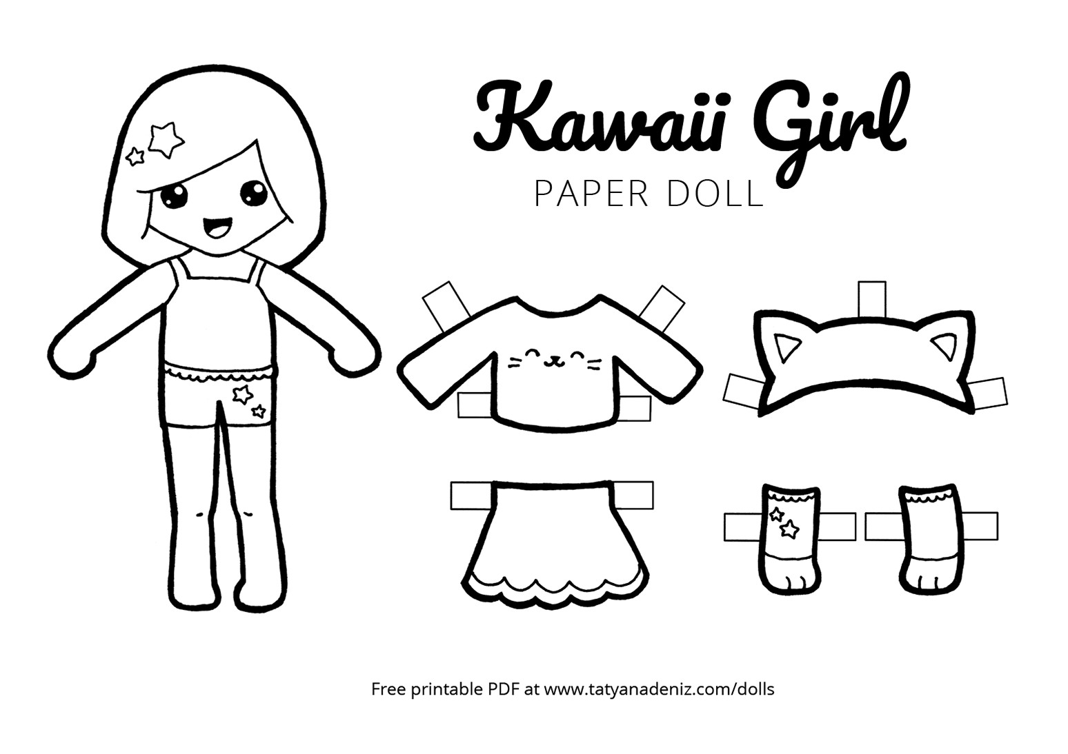 Paper Doll Clothes Coloring Pages – Salumguilher - Free Printable Paper Dolls Black And White