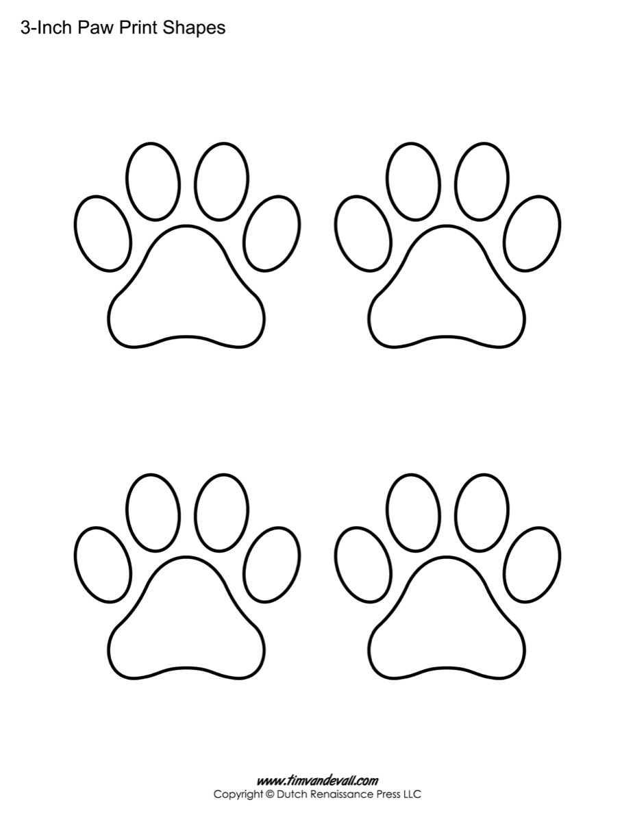 Paw Print Template Shapes | Blank Printable Shapes - Free Printable Shapes Templates