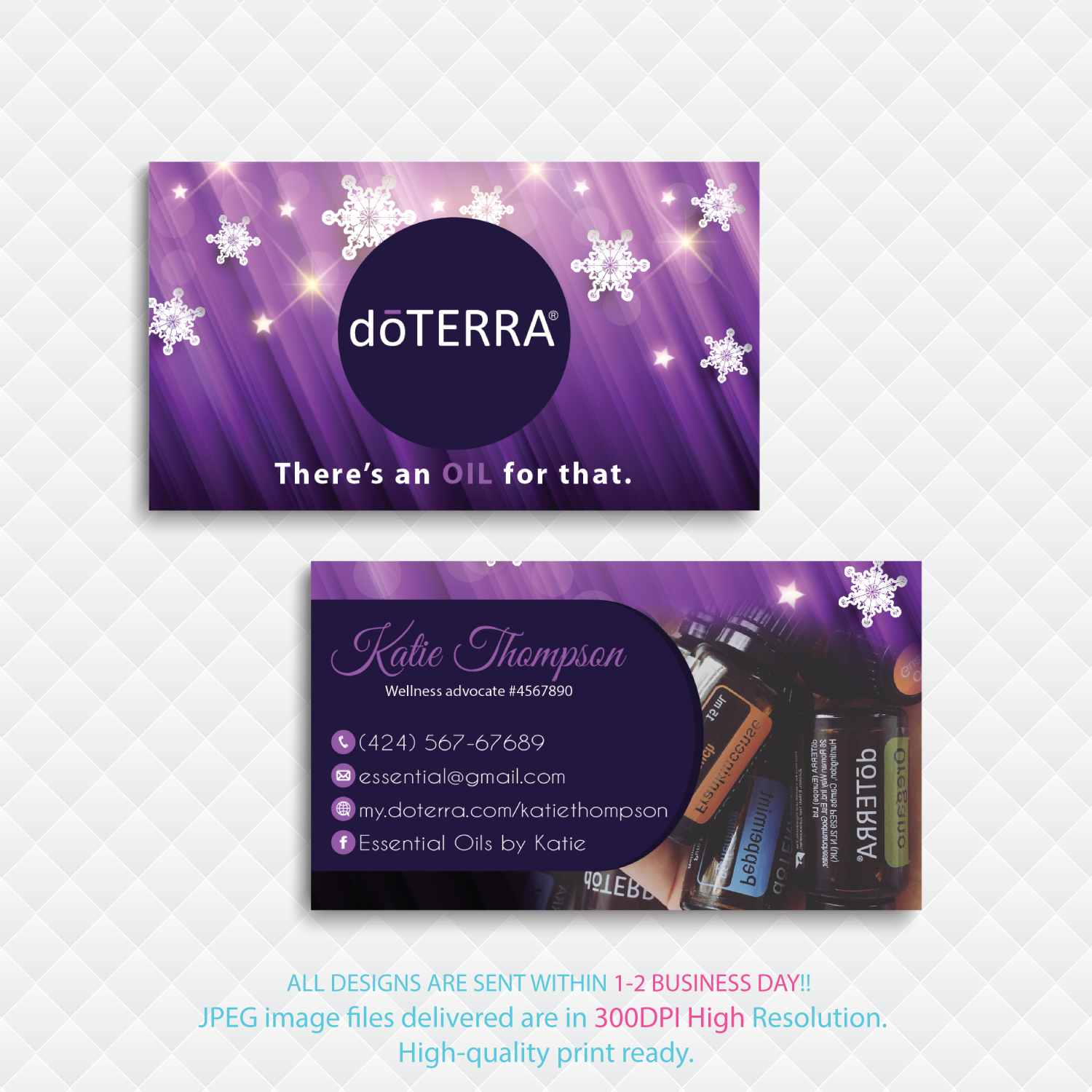 Personalized Doterra Business Card, Doterradigitalart On Zibbet - Free Printable Doterra Sample Cards