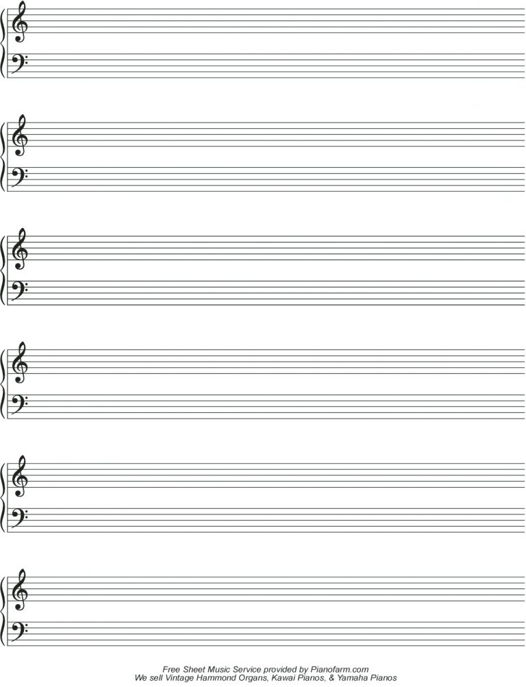 Piano Staff Paper - Kaza.psstech.co - Free Printable Staff Paper | Free ...