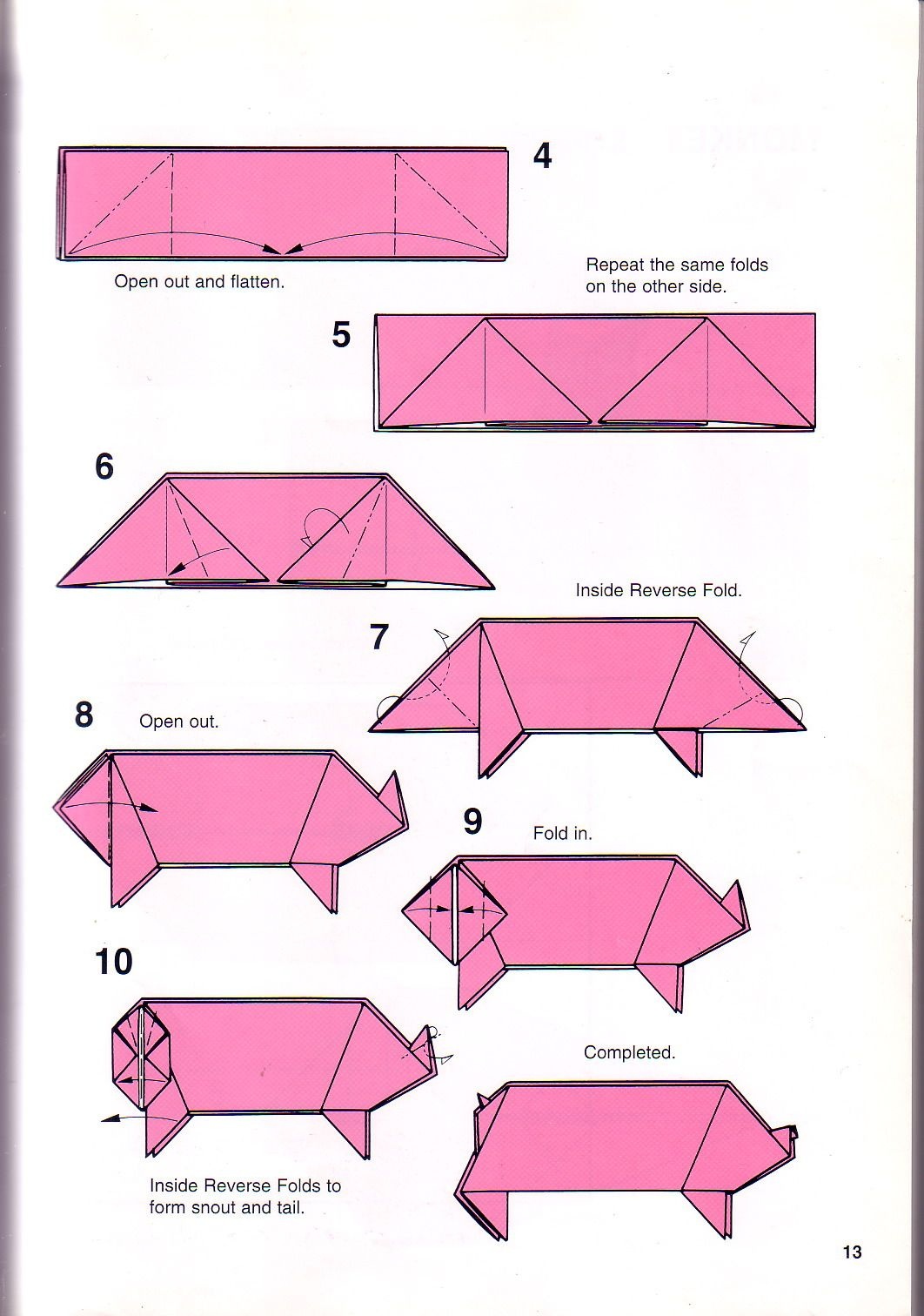 Pig Origami Instructions | Origami Printable Instructions | Origami - Free Easy Origami Instructions Printable