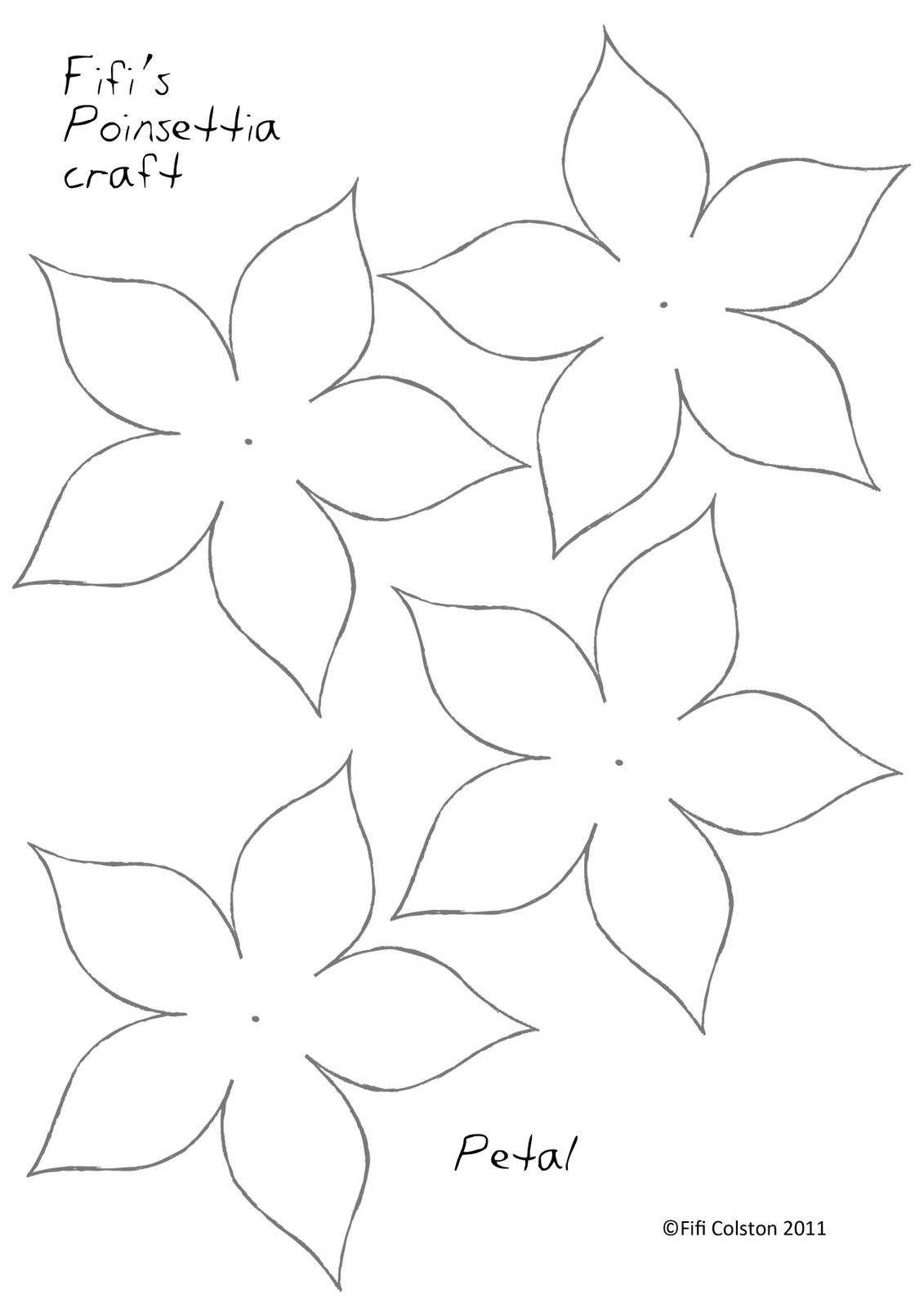 Poinsettia Paper Flower Template … | Paper Flowers | Paper… - 5 Petal Flower Template Free Printable