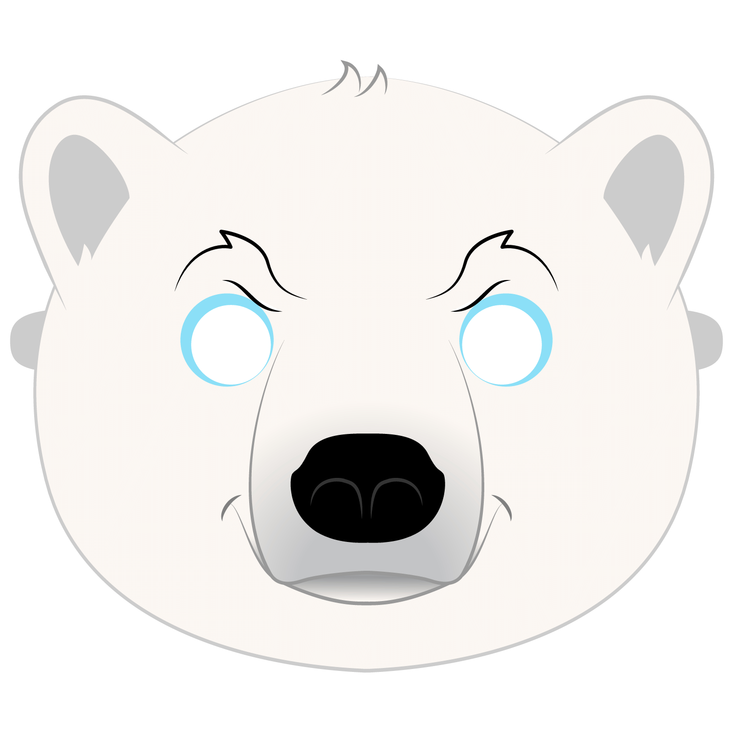 Polar Bear Mask Template | Free Printable Papercraft Templates - Free Printable Bear Mask