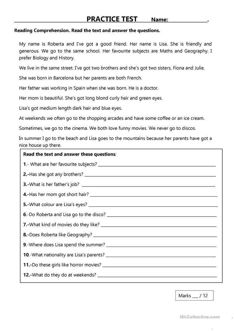 Practice Test Worksheet - Free Esl Printable Worksheets Madeteachers - Free Printable Biology Worksheets For High School