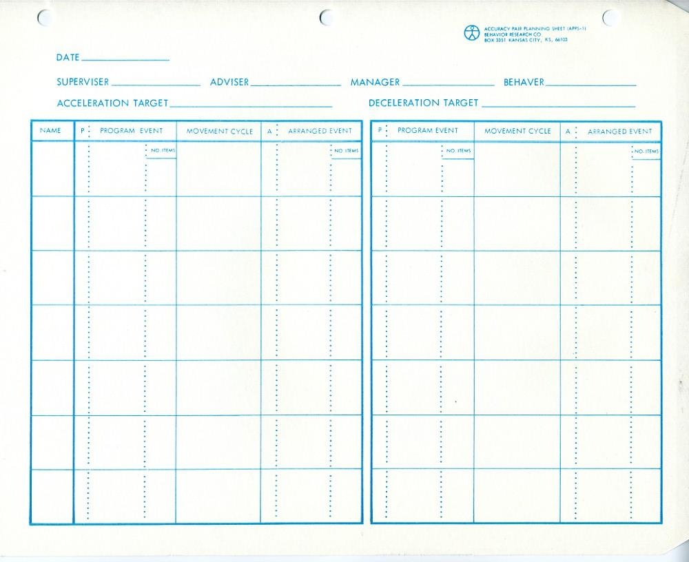 Precision Teaching Hub And Wiki / Worksheets And Templates - Free Printable Data Sheets