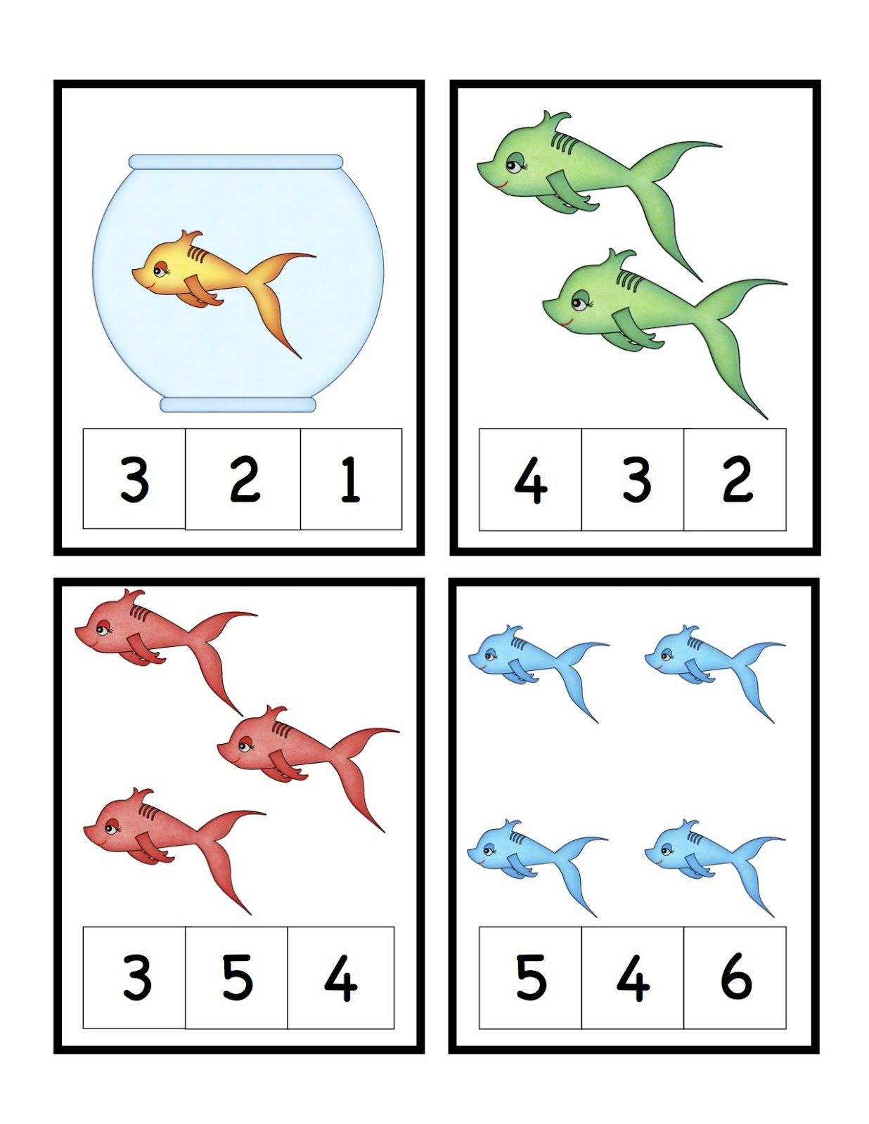 Preschool Printables: Cute Fish Number Printable (Seuss) | Sea - Free Printable Dr Seuss Math Worksheets